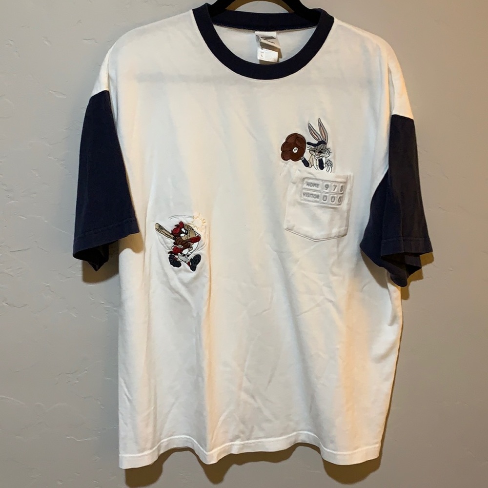 Warner Bros Tasmanian Devil and Bugs Bunny Baseball T shirt